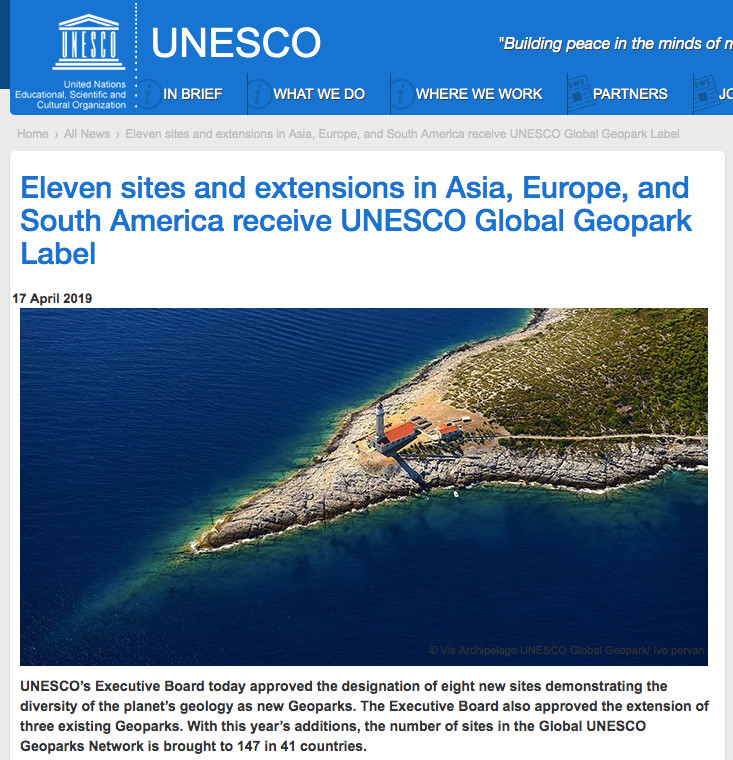 Eleven sites and extensions in Asia, Europe, and South America receive UNESCO Global Geopark Label